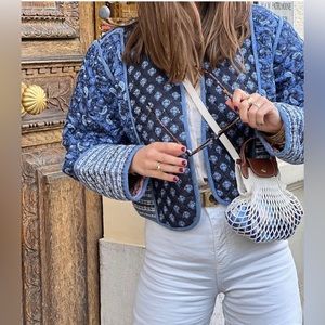Quilted floral reversible jacket